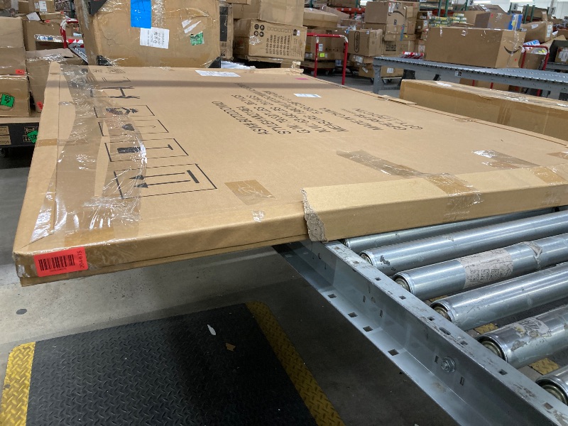 Photo 1 of Amazon Basics Glass Dry-Erase Board, Magnetic Frameless Whiteboard, 72W" x 48H", Magnetic White