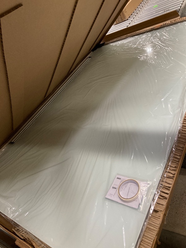 Photo 1 of Amazon Basics Glass Dry-Erase Board, Magnetic Frameless Whiteboard, 72W" x 48H", Magnetic White