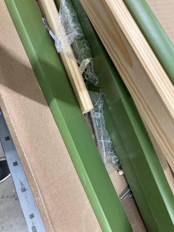 Photo 1 of *Pieces Broken/Cracked * Parts only * Selling as is* Walker Edison Modern Solid Wood Twin Over Twin Bunk Bed, Olive Green
