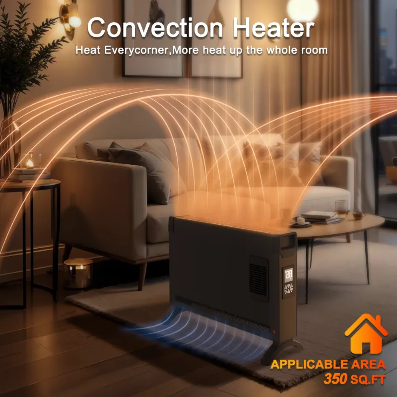 View 4 of *PARTS ONLY/DIDN"T TURN ON* SELLING AS IS* BREEZEHEAT 1500W panel space heater for bedroom, living room, home, 55-96F °,LED display screen button control, 600 sq,with fan for fast heating