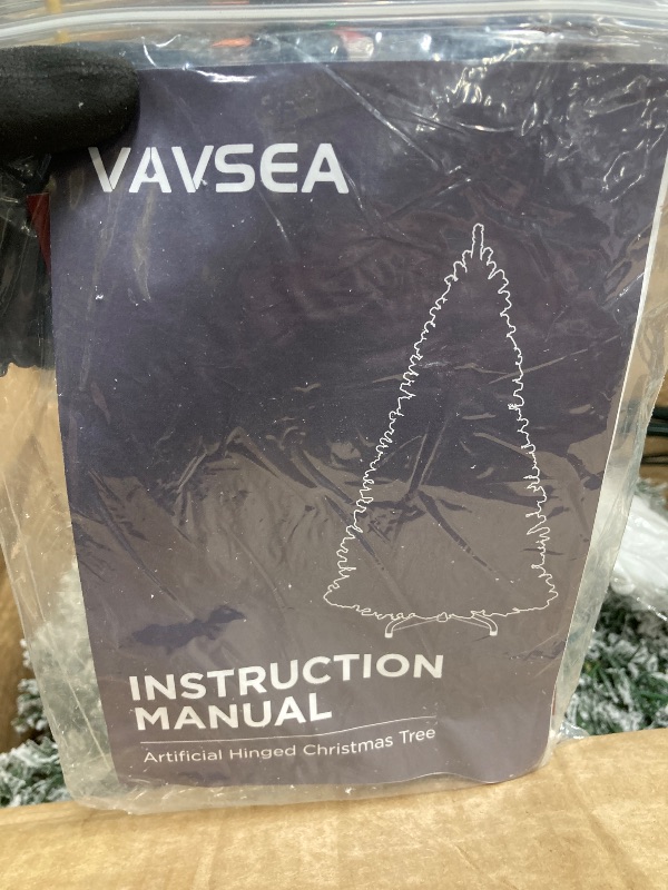 Photo 1 of *Size Unknown* Vavsea Flocked Green Christmas Tree, Gloves, Little Fence, Tree Stand, Tree Skirt, Carrying Bag