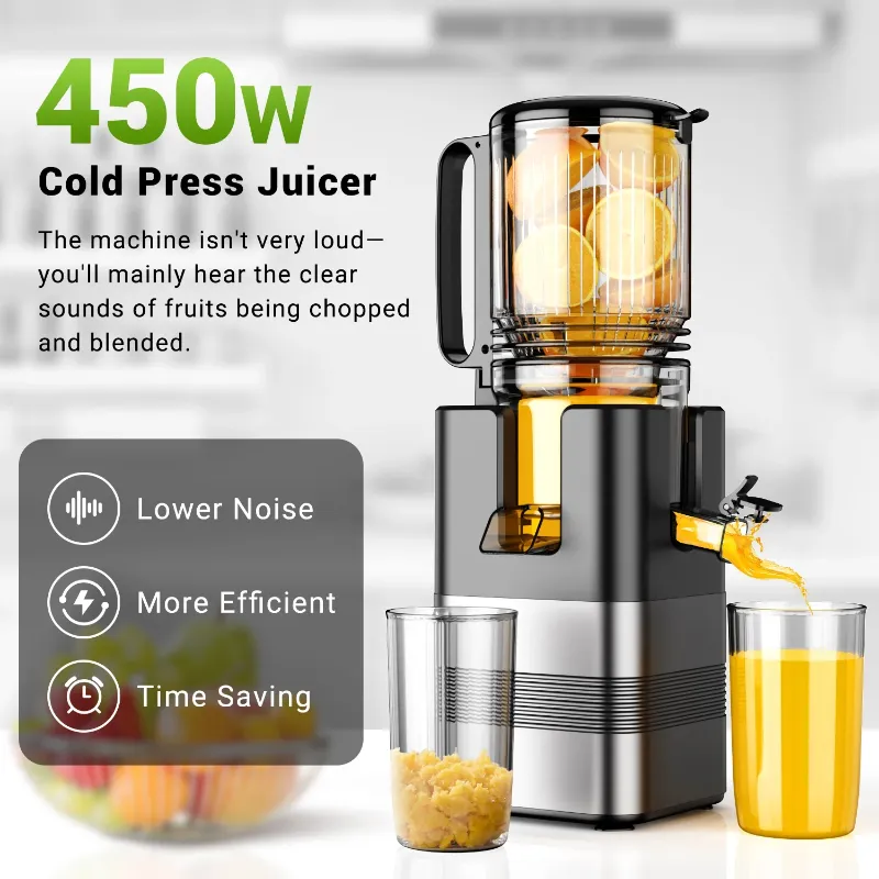 Photo 1 of *PARTS ONLY ? SELLING AS IS* TINANA Cold Press Juicer Machine, 5.4 In Wide Feed Chute, Up to 450W Professional Slow Masticating Juicer for Whole Vegetables & Fruits, Batch Juicing, Reverse Function to Clear Blockages, MP-802T
