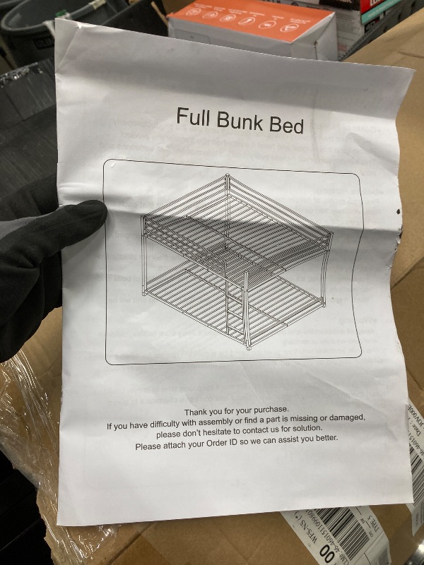 Photo 1 of *Missing Hardware?* Full Bunk Bed, Metal Frame, Black