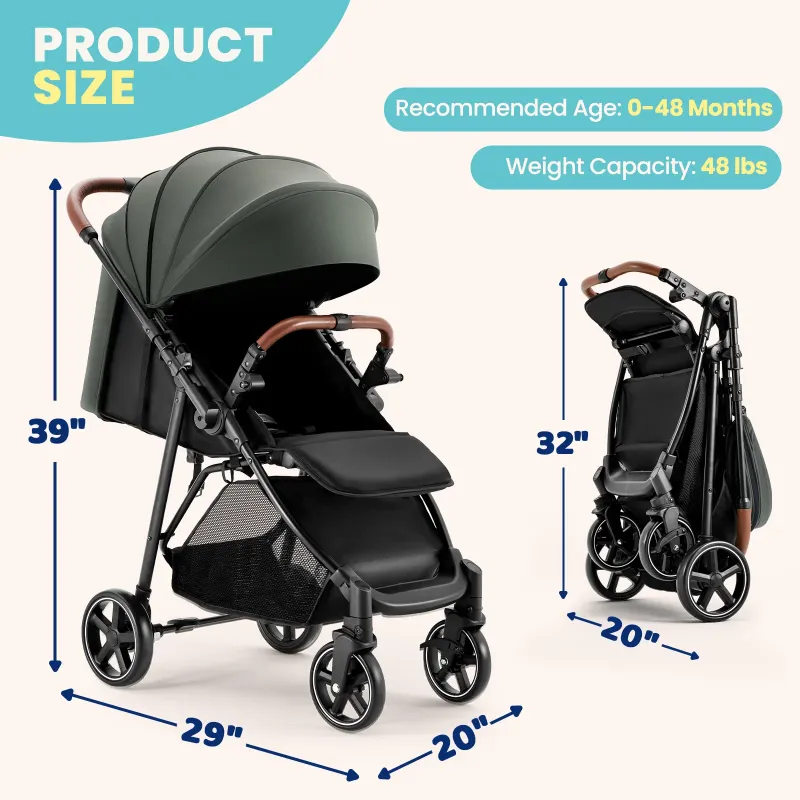 Photo 1 of *Used* HARPPA Foldable Stroller for Baby and Toddler, Reversible Handle, 17lbs, Unisex Black