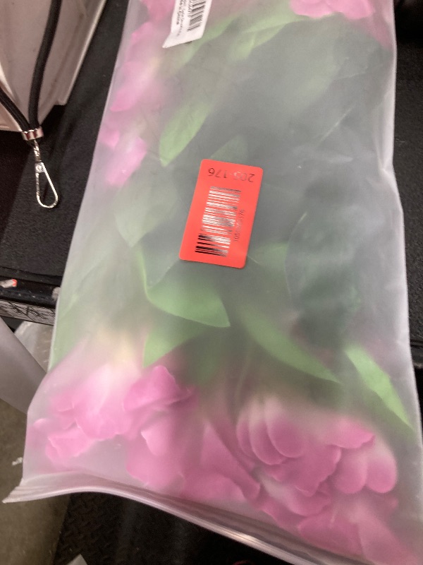 Photo 1 of Pcs Artificial Azalea Flowers for Outdoors Faux Azalea Bushes Silk Flowers Greenery Artificial Azaleas Bouquet for Patio Lawn Garden Decoration (Pink)