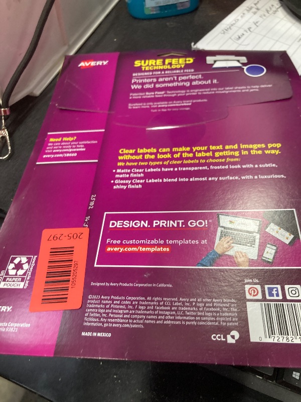 Photo 1 of ***Factory seal***

LABELS;MAILING;1X2-5/8"-CL AVE18660 4.75a/c