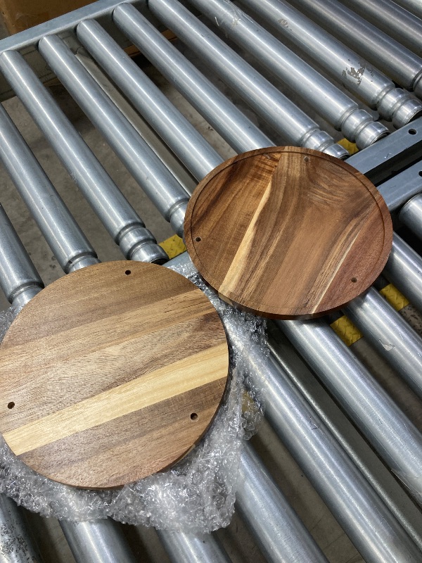 Photo 1 of 10" Two-Tier Acacia Wood Lazy Susan Organizer Kitchen Turntable for Cabinet Pantry Table Organization