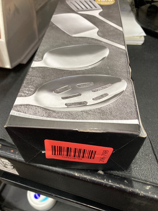 Photo 1 of  Pcs Cooking Utensils Set, Stainless Steel Kitchen Utensils, Heat Resistant Metal Kitchen Tools Include Solid & Slotted Turner Wok Spatula, Serving Spoon, Ergonomic Handle, Easy to Clean, Silver