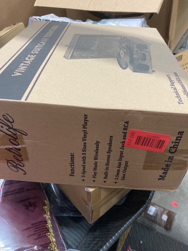 Photo 1 of ***Factory seal***

Vinyl Record Player 3-Speed Bluetooth Suitcase Portable Belt-Driven Record Player with Built-in Speakers RCA Line Out AUX in Headphone Jack Vintage Turntable Haze Blue