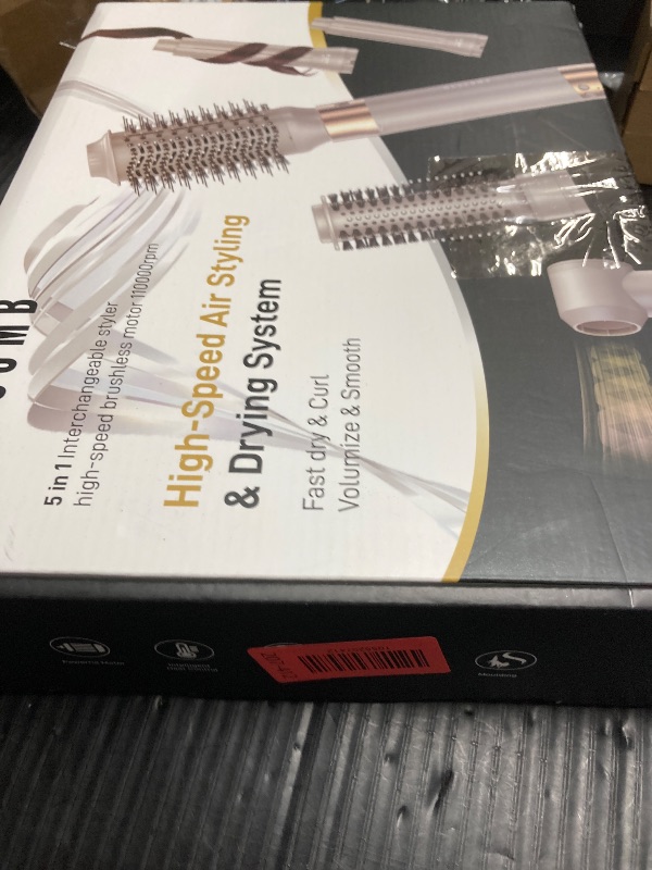 Photo 1 of ***(PARTS ONLY -SELLING AS IS)***5 in 1 Hair Air Styler - Rotating Hair Dryer Brush 110000 RPM for Fast Drying & Hot-Air Automatic Wrap for Curling, Frizz-Free Blow Dryer Brush for Straightening Volumizing No Heat Damage