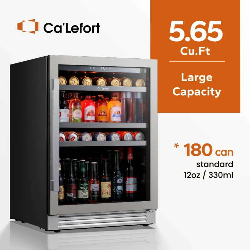Photo 1 of 
***Factory seal***

Ca'Lefort 24 Inch Beverage Refrigerator,180 Cans Beverage Cooler with Stainless Steel Glass Door for Home, Bar, Office
