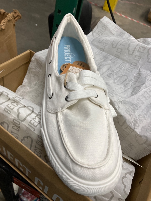 Photo 1 of Project Cloud Sneakers for Women - Memory Foam Spring Shoes for Women Footwear - Slip-On Boat Shoes - Non Slip Fashion Sneakers - Lightweight Loafers (Seasalt, Whit, 10) White