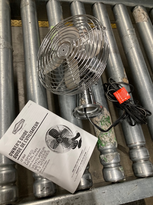 Photo 1 of **MISSING BOTTOM PLATE TO SECURE FAN***RoadPro RP-1179 Car Fan, Heavy Duty, 12V, Metal, 7.5"
