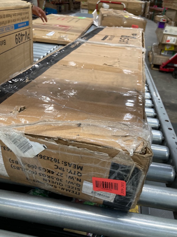 Photo 1 of NISIEN Queen Bed Frame, Platform Bed Queen Size with Charging Station and Storage Upholstered Headboard, Gray
