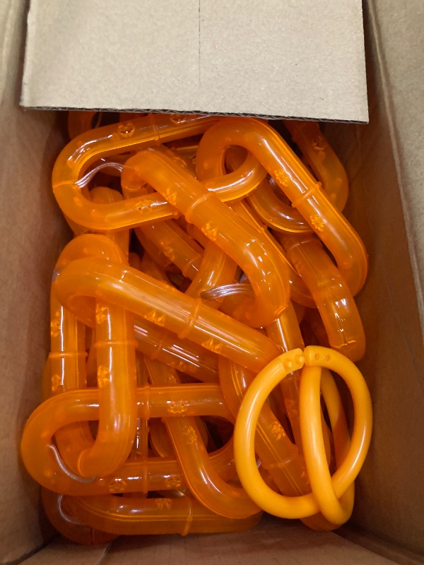 Photo 1 of 10FT Battery Halloween Chain String Lights, Waterproof Orange Plastic Chain Lights for Halloween Decorations Indoor/Outdoor, 8 Lighting Modes, Led halloween Lights for Skeleton Dog, Lawn Porch Decor