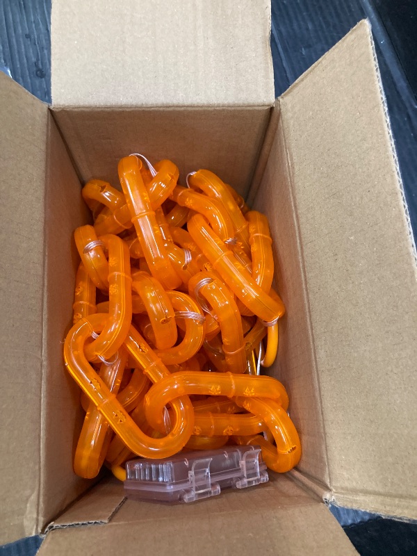 Photo 1 of 10FT Battery Halloween Chain String Lights, Waterproof Orange Plastic Chain Lights for Halloween Decorations Indoor/Outdoor, 8 Lighting Modes, Led halloween Lights for Skeleton Dog, Lawn Porch Decor