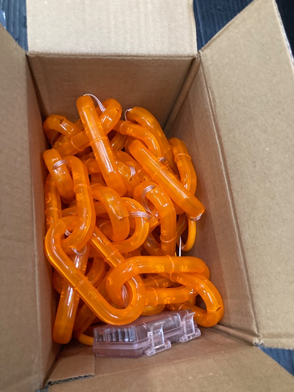 Photo 1 of 10FT Battery Halloween Chain String Lights, Waterproof Orange Plastic Chain Lights for Halloween Decorations Indoor/Outdoor, 8 Lighting Modes, Led halloween Lights for Skeleton Dog, Lawn Porch Decor