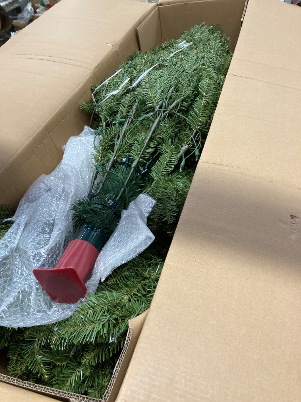 Photo 1 of ***BOX 2 OF 2 ONLY/INCOMPLETE SET***National Tree Company 12 ft Pre-Lit Dunhill Fir Artificial Christmas Tree, 1,500 Clear Lights, 7,794 Tips, Includes Stand, Green
