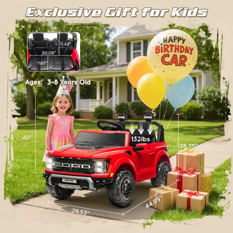 Photo 1 of 




Deal
Reduced price
Best seller
Visit the iYofe Store
24V Ride on Cars 2 Seater for Kids, Ford F150 Raptor Battery Powered Ride on Toys Truck with Remote Control, 4 Wheels Spring Suspension, Electric Car for Kids Toddler 3-8 w/Bluetooth & Lights, Red