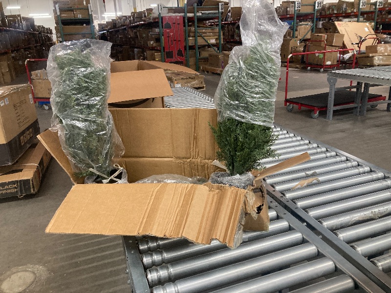 Photo 1 of ** the first photo is only to a reference**Artificial Cedar Tree 2 Pack 3 ft Outdoor Artificial Topiary Cedar Plants Fake Tree UV Rated Potted Plants for Porch Decor Faux Pine Tree for Perfect Housewarming Gift