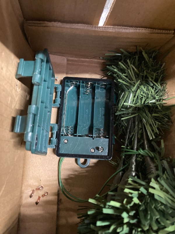 Photo 1 of ***BATTERY OPERATED***Nearly Natural 4ft. Flat Back Wall Hanging Artificial Christmas Tree with 50 Clear LED Lights***BATTERY OPERATED***