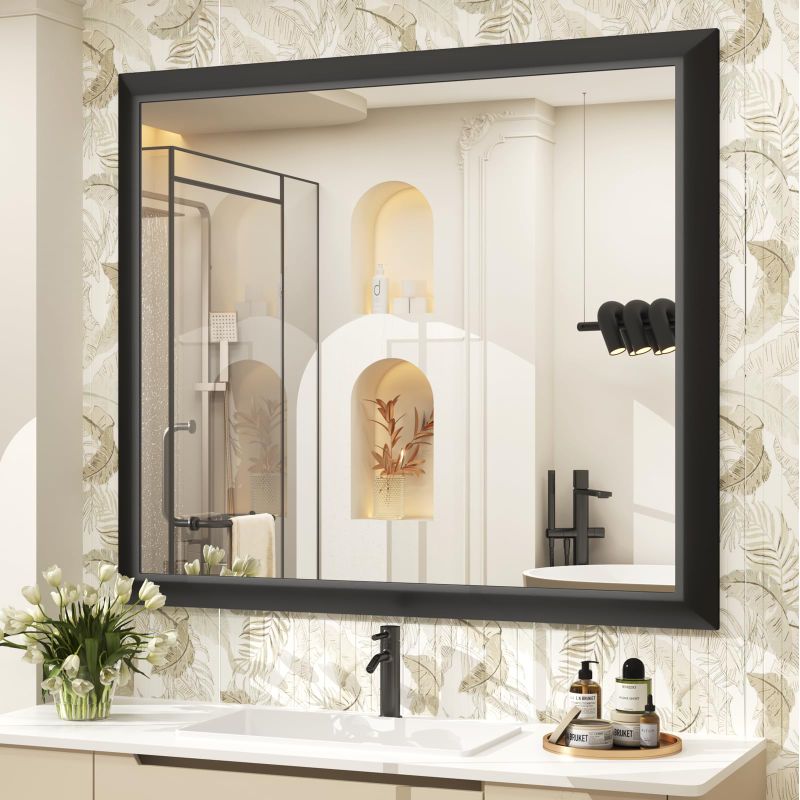 Photo 1 of ***PLZ NOTE DAMAGE ON FRAME OF MIRROR***Bathroom Mirror for Over Sink 40x 38 inch***PLZ NOTE DAMAGE ON FRAME OF MIRROR***