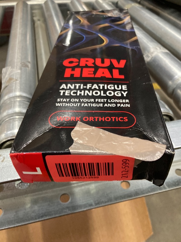 Photo 1 of (New) Work Orthotic Insoles - Anti Fatigue Medium Arch Support Shoe Insert Men Women - for Plantar Fasciitis Flat Feet Leg - Relieve Foot Pain - Work Boot Insoles Standing All Day (L, Blue Lines)