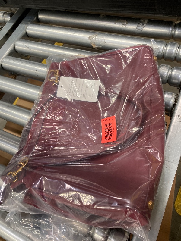 Photo 1 of ***MINOR STICKYNESS ON SIDE OF PURSE AS PICTURED*** Genuine Leather Purse for Women: Suede Leather Tote Bag - Fashion Ladies Shoulder Handbag for Travel (Large-Burgundy)***MINOR STICKYNESS ON SIDE OF PURSE AS PICTURED***