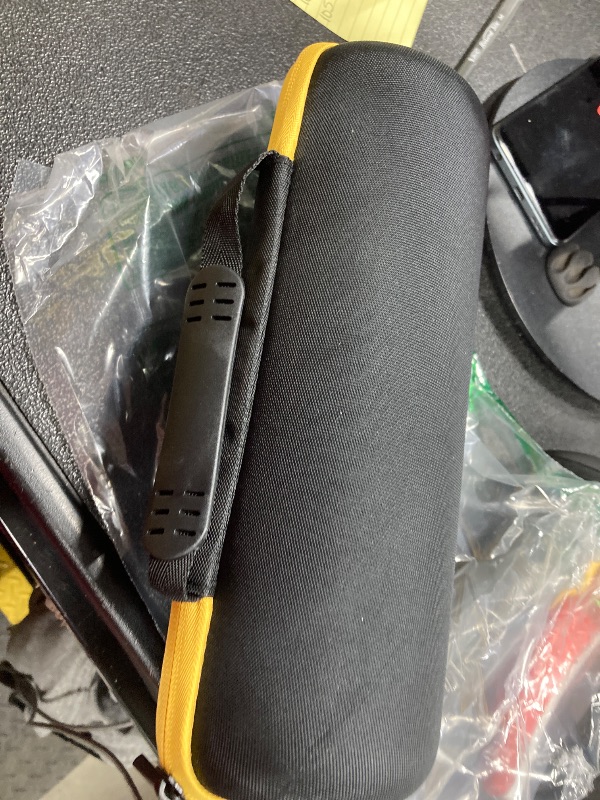 Photo 1 of ***THIS IS THE CASE ONLY***co2CREA Hard Travel Case Replacement for JBL Flip 7 6 5 Waterproof Portable Bluetooth Speaker (Black Case + Yellow Zipper)***THIS IS THE CASE ONLY***