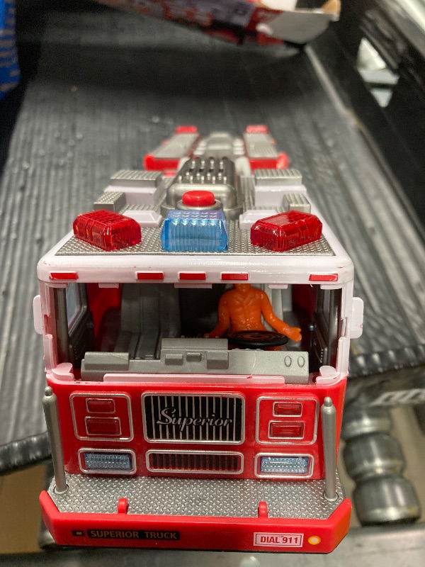 Photo 1 of ***MISSING LADDER AND REMOTE CONTROL***Liberty Imports RC Fire Truck - Big Remote Control Toy Fire Truck - 14" Rescue Fire Engine with Flashing Lights and Siren Sounds, Extendable Rescue Ladder for Kids***MISSING LADDER AND REMOTE CONTROL***