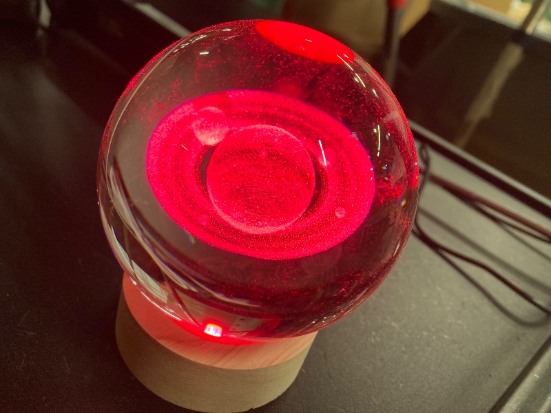 Photo 1 of 3D Crystal Ball Night Light - 3.15 inch Saturn Galaxy Planet