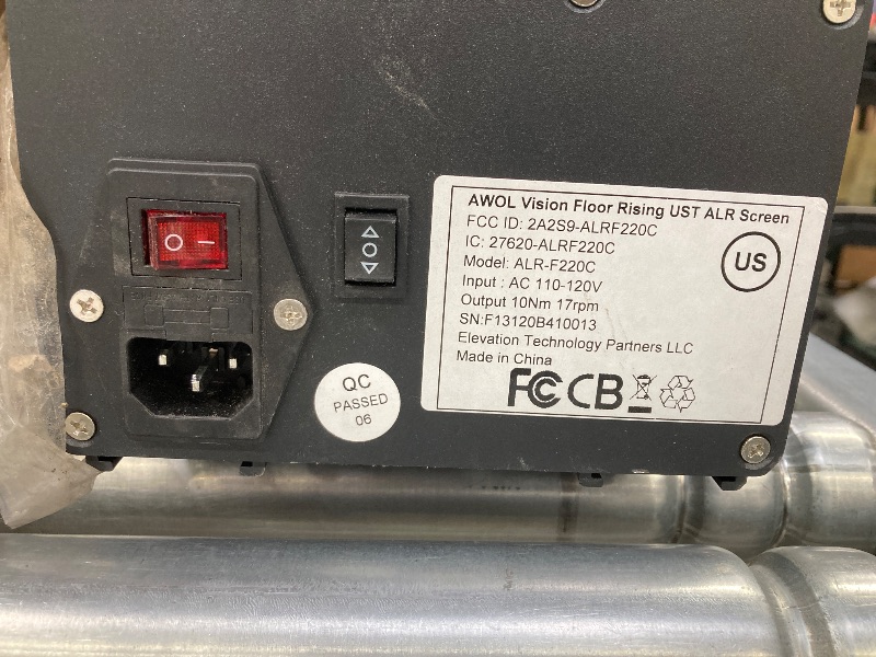 Photo 1 of ***PLUG IS MISSING***AWOL VISION 112" Motorized ALR Floor Rising Projector Screen for Ultra Short Throw Projector, Floor Stand Screen for Home Theater, 4K/8K Ultra HD, Active 3D, 95% Ambient Light Rejecting-***PLUG IS MISSING***