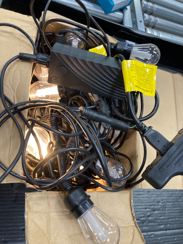 Photo 1 of ***IT APPEARS ONLY SOME LIGHTS WORK***NO REMOTE***XMCOSY+ Smart Outdoor String Lights, 98Ft Patio Lights Waterproof, App Control, Compatible with Alexa, RGBCWIC Color Changing LED String Light for Outside***IT APPEARS ONLY SOME LIGHTS WORK***NO REMOTE***