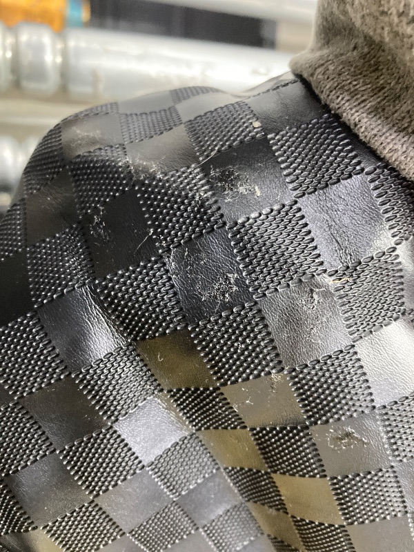 Photo 1 of ***THERE IS A LITTLE BIT OF STICKY TAPE RESIDUE ON OUTER BAG AS PICTURED.***PORTABLE NAIL POLISH ORGANIZER BAG WITH UV LIGHT CASE. HOLDS 30 BOTTLES AND 1 UV NAIL LAMP. CHECKERED BLACK***THERE IS A LITTLE BIT OF STICKY TAPE RESIDUE ON OUTER BAG AS PICTURED