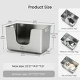 Photo 1 of ***4 INCLUDED*** Stainless Steel Litter Box 11.8“ High Sides Anti-Splashing for Large Cats Seamless Leak Proof Metal Litter Box***4 INCLUDED***