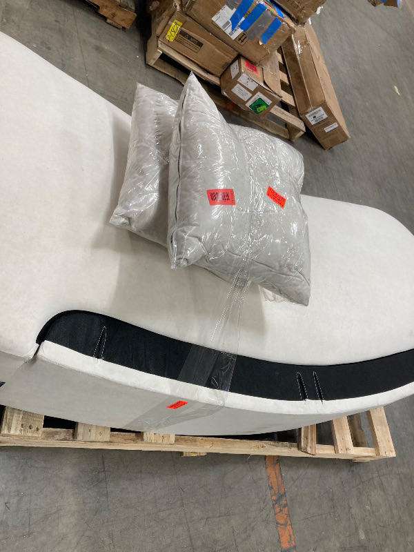 Photo 1 of ***WHAT YOU SEE IN THE PICTURES IS ALL THAT IS INCLUDED**NOTHING ELSE*PARTS MISSING**VERY DIRTY*MODERN CURVED SOFA WITH HALF MOON DESIGN & 2 SMALL PILLOWS***WHAT YOU SEE IN THE PICTURES IS ALL THAT IS INCLUDED**NOTHING ELSE*PARTS MISSING***VERY DIRTY***