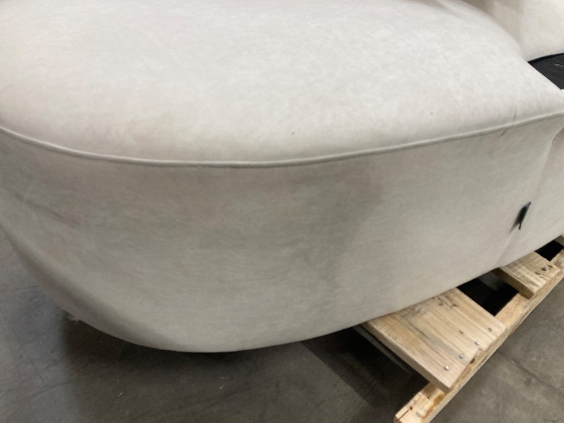 Photo 1 of ***WHAT YOU SEE IN THE PICTURES IS ALL THAT IS INCLUDED**NOTHING ELSE*PARTS MISSING**VERY DIRTY*MODERN CURVED SOFA WITH HALF MOON DESIGN & 2 SMALL PILLOWS***WHAT YOU SEE IN THE PICTURES IS ALL THAT IS INCLUDED**NOTHING ELSE*PARTS MISSING***VERY DIRTY***