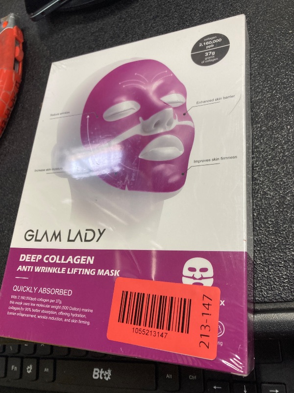 Photo 1 of ***FACTORY SEALED***Glam Lady Bio-Collagen Face Mask Korean Skincare Hydrating Anti Wrinkle Lifting Overnight Real Deep Mask with Niacinamide and Hyaluronic Acid***FACTORY SEALED***