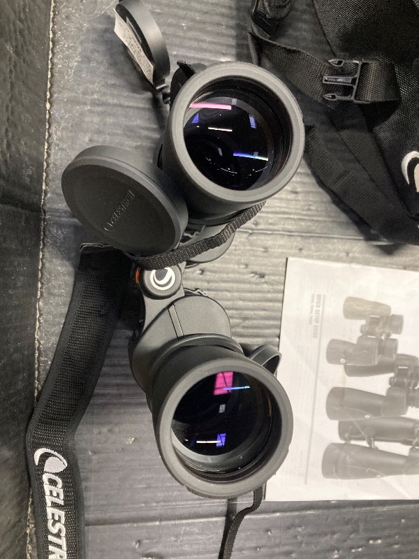 View 3 of ***EYE COVER HAS A SMALL TEAR* REFER TO PICTURE***Celestron – SkyMaster Pro ED 7x50 Binocular – Astronomy Binocular with ED Glass – Large Aperture for Long Distance Viewing – Fully Multi-Coated XLT Coating – Tripod Adapter and Carrying Case Included***EYE