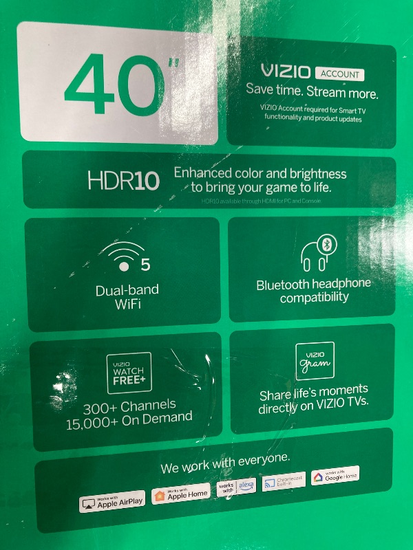Photo 1 of ***NO REMOTE CONTROL***VIZIO 40-inch Full HDR10 Smart TV  ***NO REMOTE CONTROL***