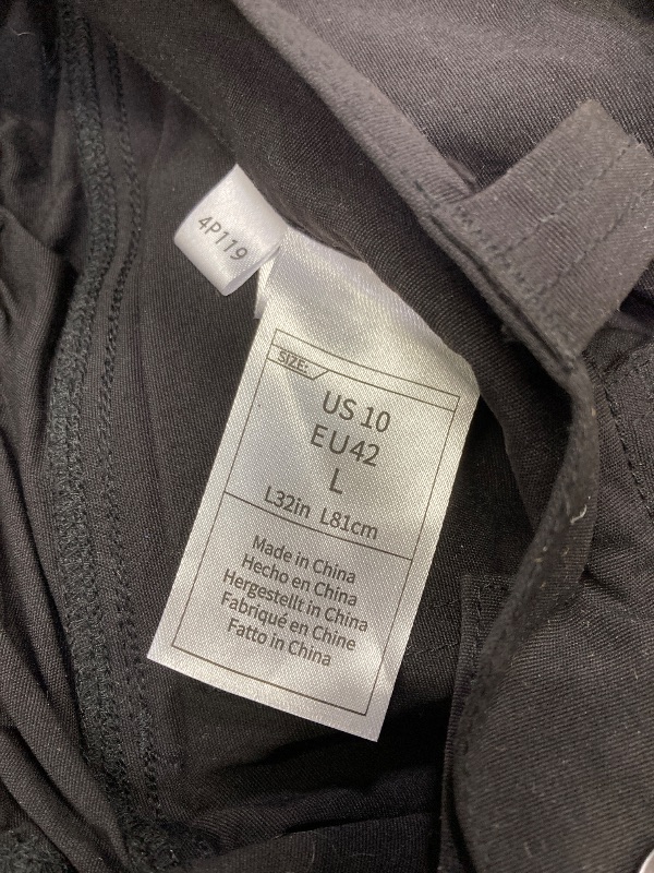 Photo 1 of ***WAREHOUSE DIRTY*NEED WASHING***WIDE LEG CARGO PANTS WITH ELASTIC WAIST, BLACK***10******WAREHOUSE DIRTY*NEED WASHING***