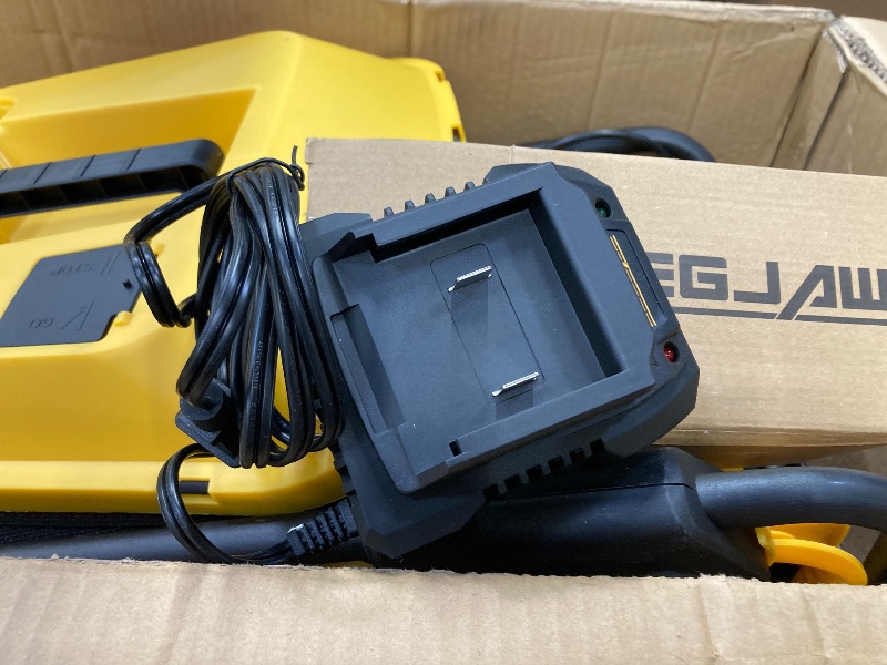 Photo 1 of ***FRONT WHEEL IS BROKEN***ZEGJAW Lawn Mower Cordless,13-Inch Electric Lawn Mower with 4.0Ah Battery and Charger, 2-in-1 Electric Mower with 5-Position Height Adjustment***FRONT WHEEL IS BROKEN***