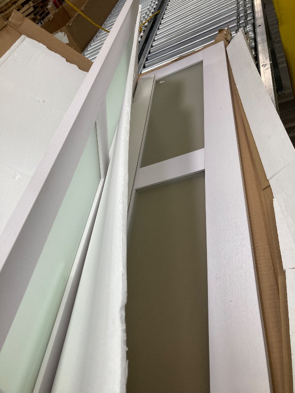 Photo 1 of ***HARDWARE MISSING***Bifold Doors for 28" x 80" Opening, 3-lite Tempered Frosted Glass Closet Folding Doors with Hardware kit Included, Easy Assembly, White***HARDWARE MISSING***