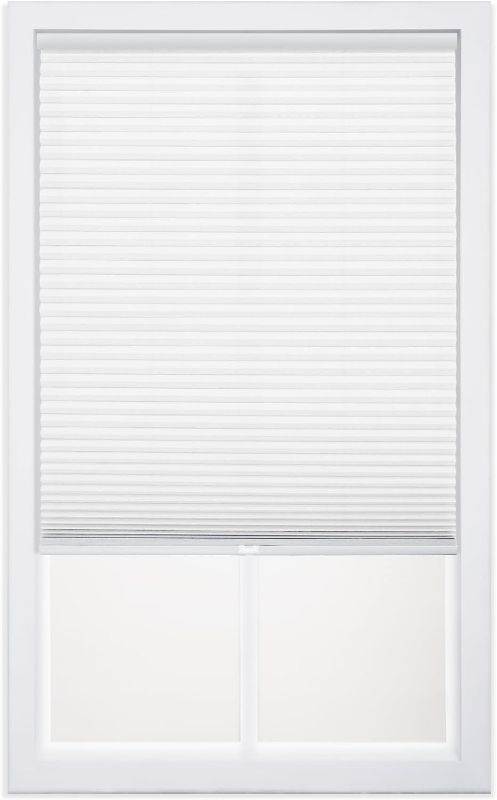 Photo 1 of ***MINOR CREASE***DEZ FURNISHINGS Cordless 1" Light Filtering Cellular Shade, 34"W x 64"H, White***MINOR CREASE***