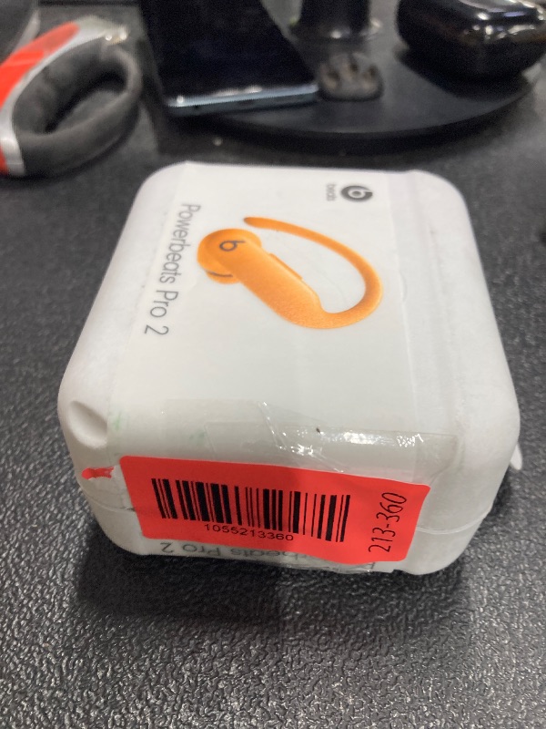 Photo 1 of ***MISSING CHARGER***Beats Powerbeats Pro 2 - Wireless Noise Cancelling Workout Earbuds with Secure- Fit Earhooks, Up to 45-Hour Battery with Charging Case, Sweat & Water Resistant, Heart Rate Monitoring - Electric Orange
