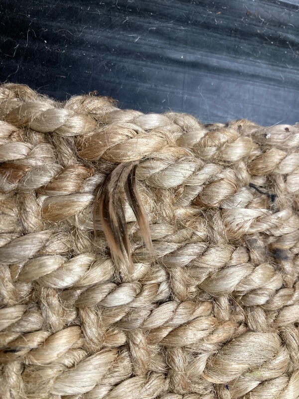 Photo 1 of ***THERE IS SOME DAMAGE*PLZ REFER TO PICTURES***100% JUTE, HANDWOVEN AREA RUG. 3' X 5' ALL NATURAL COLOR***THERE IS SOME DAMAGE*PLZ REFER TO PICTURES***