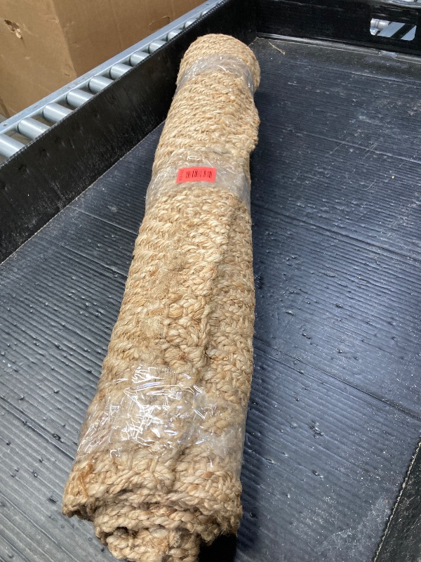 Photo 1 of ***THERE IS SOME DAMAGE*PLZ REFER TO PICTURES***100% JUTE, HANDWOVEN AREA RUG. 3' X 5' ALL NATURAL COLOR***THERE IS SOME DAMAGE*PLZ REFER TO PICTURES***