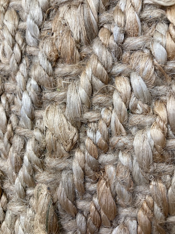 Photo 1 of ***THERE IS SOME DAMAGE*PLZ REFER TO PICTURES***100% JUTE, HANDWOVEN AREA RUG. 3' X 5' ALL NATURAL COLOR***THERE IS SOME DAMAGE*PLZ REFER TO PICTURES***