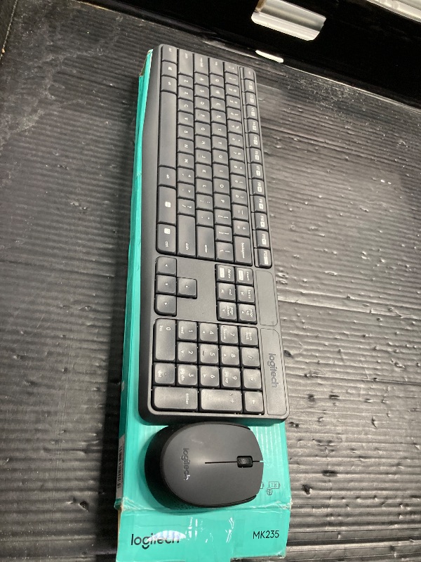 Photo 1 of ***USB TOGGLE MISSING***Logitech MK235 Wireless Keyboard and Mouse Combo for Windows, 2.4 GHz Wireless Unifying USB Receiver, 15 FN Keys, Long Battery Life, Compatible with PC, Laptop***USB TOGGLE MISSING***