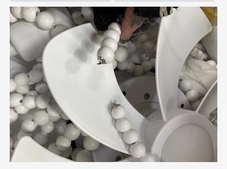 Photo 1 of ***MISSING REMOTE***VUDANZYER Boho Wood Beads Ceiling Fan with Light and Remote, 19" Bohemian Caged Flush Mount Ceiling Fan Light with 6 Speeds for Bedroom Kitchen Living Room***MISSING REMOTE***